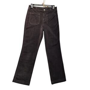 Free People Velvet Pants 6 Black Boho Chic Bootcut Quiet Luxury